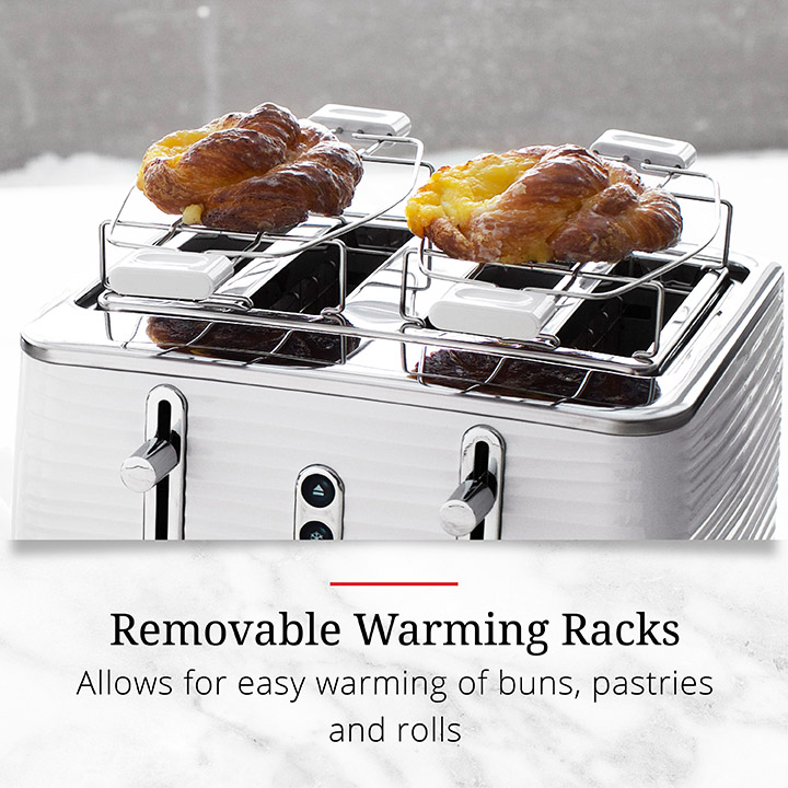 Toaster with warming rack hotsell